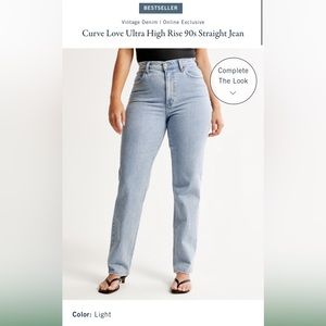 Abercrombie Ultra High Rise 90’s Straight Curve Love Jeans